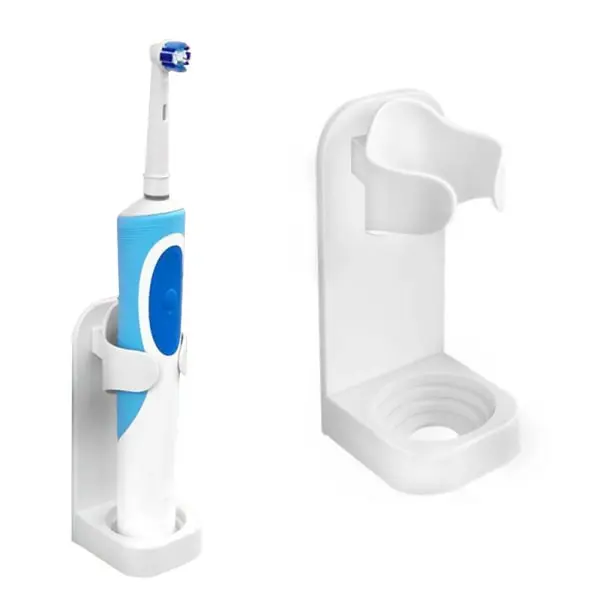 Paquete de 2-cepillo de dientes titular de pared para cepillos de dientes eléctricos blanco - 1