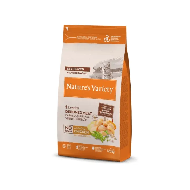 NATURE´S VARIETY - No Grain (Adult Sterilized Free Range Chicken) - Pienso Seco de Pollo para Gatos Adultos Esterilizados - 1
