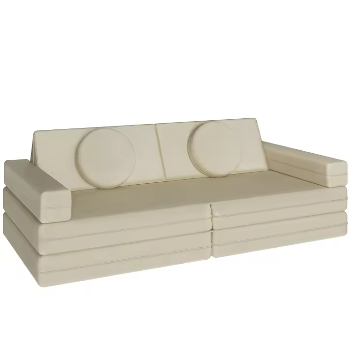 Tectake - Sofá de juegos infantil Lilly, 8 piezas, Lino, Habitación infantil, 8 módulos geométricos, Espuma de alta densidad, Múltiples combinaciones, Sala de juegos, Sillón infantil, Sofá modular para niños, Materiales seguros, Lavable - 1