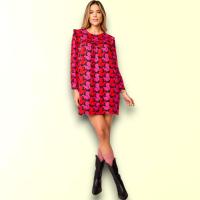 Vestido corto mujer poliéster estampado edición limitada romántico casual | Smile - details 0