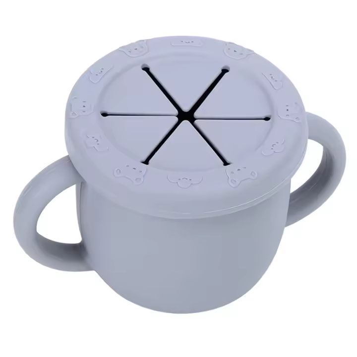 Vaso Taza Para Bebé CALU, Vaso de Aprendizaje Niños, Taza Multifuncional Para Comer o Beber,  Vaso de Silicona con Pajita, Vaso con Asas, Primer Vaso del Bebé, Taza con Azas para Meriendas Antideslizante, Pruducto de Silicona sin BPA,  Vaso de Aprendizaje - 1