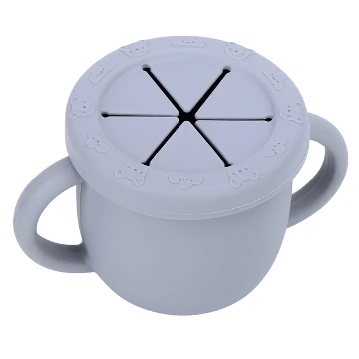 Vaso Taza Para Bebé CALU, Vaso de Aprendizaje Niños, Taza Multifuncional Para Comer o Beber,  Vaso de Silicona con Pajita, Vaso con Asas, Primer Vaso del Bebé, Taza con Azas para Meriendas Antideslizante, Pruducto de Silicona sin BPA,  Vaso de Aprendizaje - 1