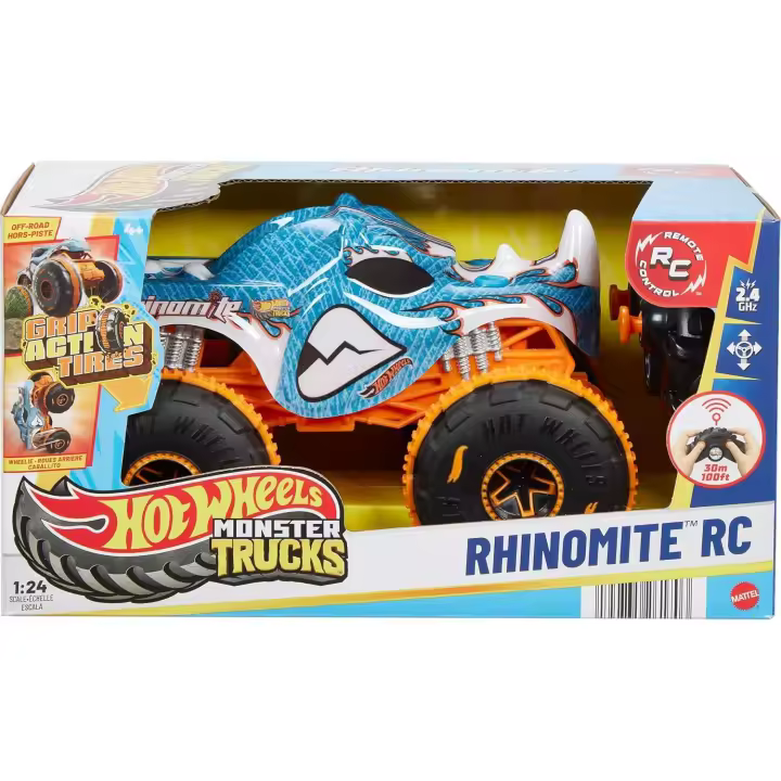 HOT WHEELS Monster Trucks RC 1:24 Rhinomite (Mattel JBK11) - 1