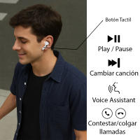 Auriculares Bluetooth 5.3 con Estuche de Carga Inalámbrica – 8h de Autonomía, Sonido Estéreo Hi-Fi, Micrófono Integrado, Compatibles con iOS y Android. - details 4