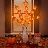 Luz De Hoja De Arce Roja Simulada Con 20 LED Para Decoración De Hogar Y Navidad Fácil De Instalar Sin Cable Potenciada Por Batería - details 8