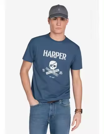 Camiseta Harper Neyer azul skull - 1