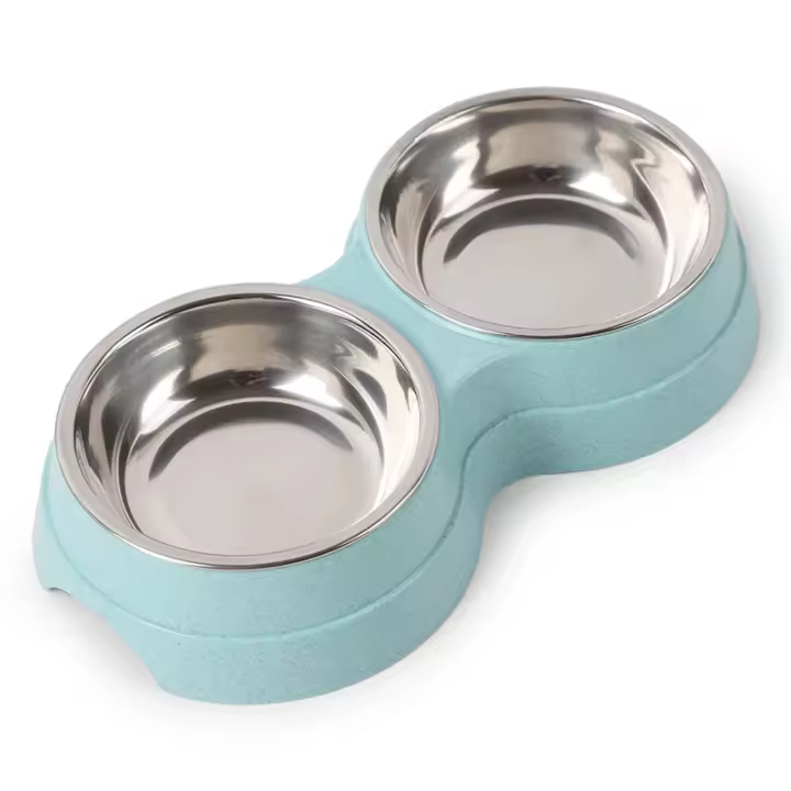 Tazas De Alimentos Y Agua Para Mascotas Doble Acero Inoxidable Alimento Y Agua Para Perros Gatos Pupusas Accesorios Pequeños Para Perros - 1