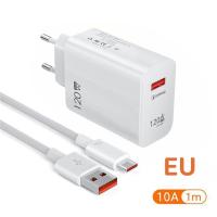 Cargador Original Completo de 120W para moviles Xiaomi con cable de 10A  de Carga Rapida y para Datos USB Tipo C. Color Blanco - details 1