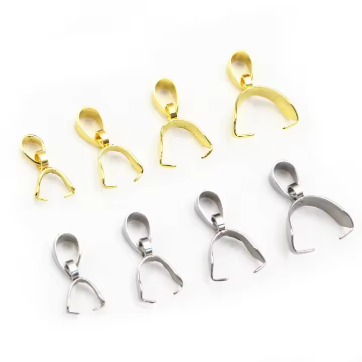 50pcs Abrazaderas De Colgante De Acero Inoxidable Color Oro Para Joyería DIY Accesorios De Conector Y Ganchos Para Collares - 1