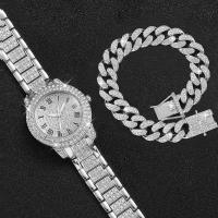Reloj De Mujer 2PCS Moda Diamante Oro Reloj De Pulsera Lujo Con Rhinestone Reloj De Cuarzo De Aleación De Metal Dial Romano - details 3