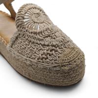 Calzados soraia, Sandalia de antelina y plataforma de yute, espardeñas planas, para mujer. - details 3