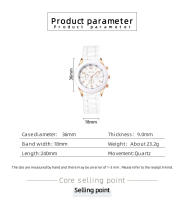 Reloj De Cuarzo Para Hombres Y Mujeres De Moda Simple Con Correa De Silicona Reloj De Pulsera Negocios Casual Plata 4 Piezas - details 2