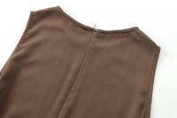 Vestido Midi De Mujer Otoño Invierno 2024 Sin Mangas Cuello Redondo Suéter Casual A-Line Largo Hasta La Rodilla Polyester - details 7