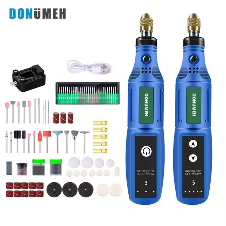 Mini Taladro Inalámbrico Recargable USB Herramienta Rotativa Para Grabado Y Pulido De Madera Kit De Herramientas DIY Dremel - 1