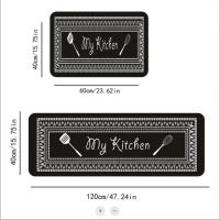 VIKAMA Alfombra De Piso De Velours Cristal Lavable Antideslizante Y Resistente Al Agua Para Cocina Alfombra De Pie Cómoda Y Suave Con Diseño Persa - details 2
