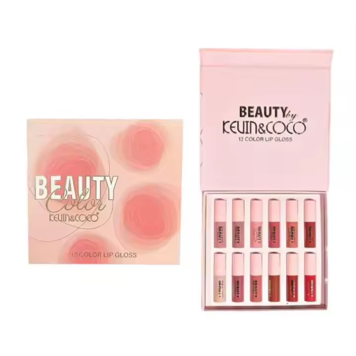 Set de 12 Labiales Mates Permanentes KEVIN&COCO, Labiales Gloss permanentes en formato mini, 12 labiales lip gloss. - 1