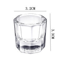 Mini Cuenco De Uñas Octagonal De Cristal Acrílico Pequeño Para Mezcla De Polvos Y Líquidos Herramienta De Limpieza De Cepillo De Uñas - details 3