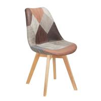 Silla TORRE 4P, madera, patchwork, tejido técnico marrón-gris4 sillas -Silla de diseño multiusos. -Tapizado patchwork, tejido técnico de color marrón y gris -Base de 4 patas de madera maciza de haya -Otros colores disponibles DIMENSIONES : Ancho:41 cms - details 0