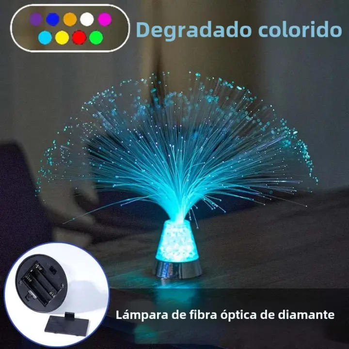 Lámpara De Mesa Cambio De Cielo Estelar Colorido Con Luz Nocturna De Fibra Óptica Vibrante Decoración De Habitación Para Dormitorio Ambiente Festivo - 1
