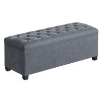 Banco de Pie de Cama, Banco Almacenaje, Soporta hasta 300 kg, para Sala de Estar, Dormitorio, Entrada, Gris y Rosa, 40 x 110 x 40 cm - details 0