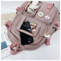 Mochila Para Mujer Impermeable De Nylon Con Múltiples Bolsillos Estilo Kawaii Para Estudiantes Con Capacidad Para Portátil Y Libros - details 15