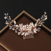 Diadema De Boda Con Flor De Cristal Y Perla Peine Para El Cabello Accesorios De Joyería Para Fiesta Y Celebraciones - details 5