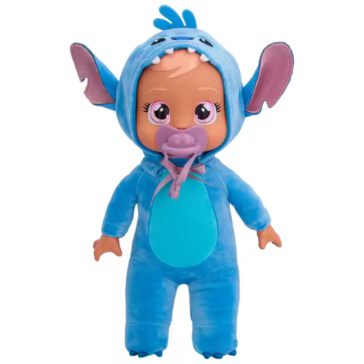 Bebés Llorones Tiny Cuddles Disney Stitch, Muñeca Suave y Blanda 25 cm, Llora Lagrimas de Verdad Incluye Pijama Disney, Juguete para niños y niñas +18 Meses - 1