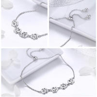 Pulsera De Cadena Y Enlace Con Huella De Perro En Plata De Ley 925 Para Mujer Joyería Moda Lindo Regalo Suertudo WOSTU CQB096 - details 5