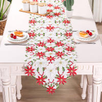 Mantel Navideño Bordado Con Diseño De Enseña Navideña Para Decoración Del Hogar Y Año Nuevo Material De Poliéster - details 1