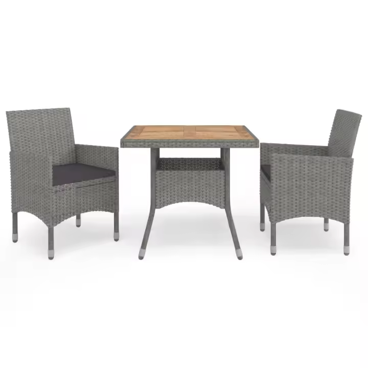 VidaXL Conjunto de jardín 1 mesa+ 2 sillones con cojines - 1