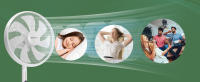 Aigostar Ventilador de Pie， 7 Aspas， Mando a Distancia， 3 Modos y 3 Velocidades， Temporizador 9 h y Oscilación 90º， 45W Altura Ajustable. Blanco Sedate - details 2