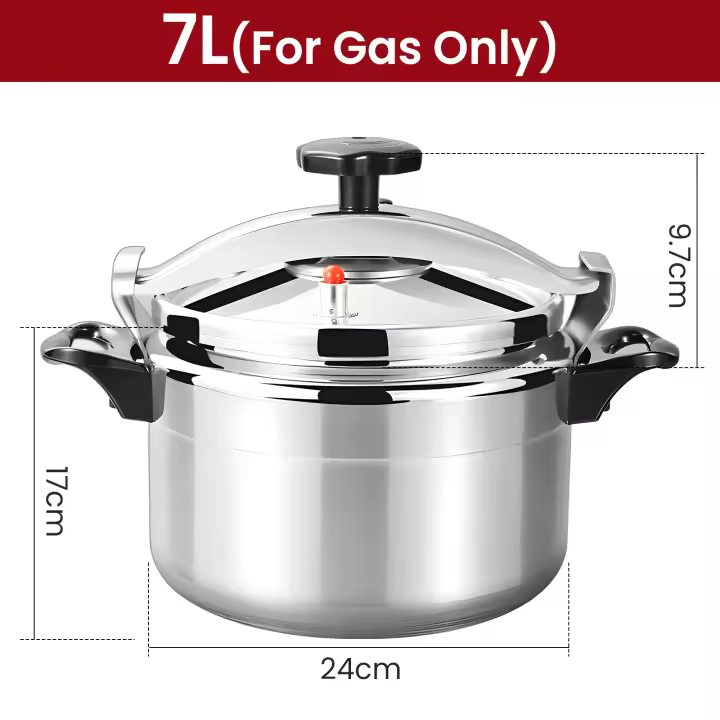 Pressure Cooker 3/7L, aluminum alloy, mutiFunctions Pressure Cooker, With handle，Silver，Suitable for gas - 1
