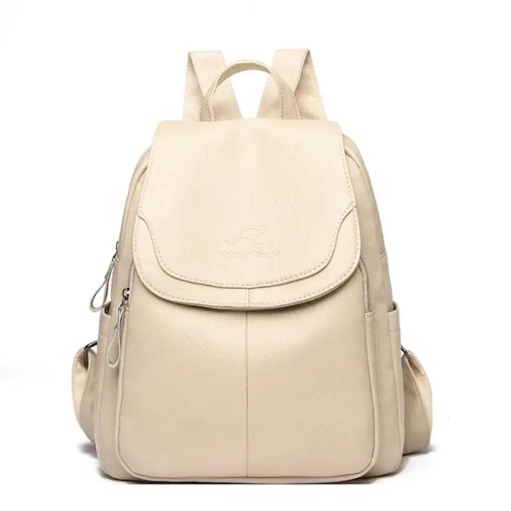 Mochilas de cuero suave para mujer bolsos de hombro femeninos Vintage bolsos de viaje casuales Mochilas escolares 9 colores - 1
