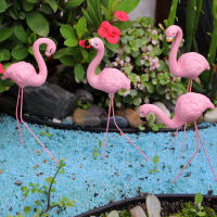 4pcs Decoraciones De Pato De Resina Rosa Para Jardín Patio Piscina Juego De Micro- Paisaje Mesa De Arena Exterior - details 0
