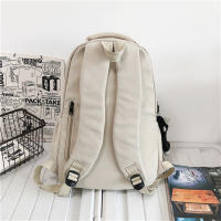Mochila universitaria impermeable de alta capacidad para niña, morral escolar para ordenador portátil, bolsa de viaje para libros, Color sólido, a la moda, novedad de 2024 - details 4