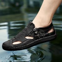 Sandalias De Verano Para Hombre De Alta Calidad Transpirables Y Cómodas Zapatillas De Playa Clásicas De Cuero Artificial Con Suela De Goma - details 13