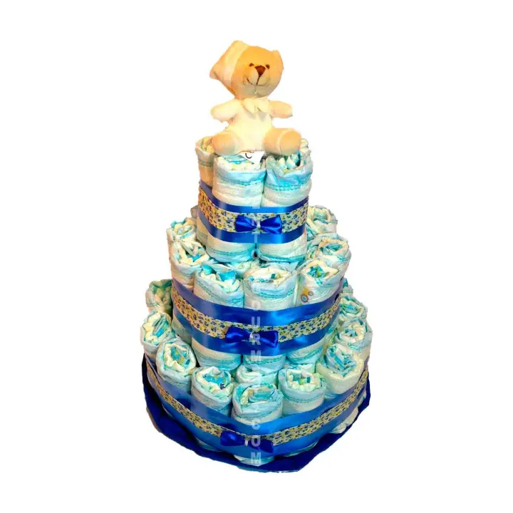 Tarta de pañales DODOT Osito primavera by MomentosGourmet. El regalo más práctico para un recién nacido - 1