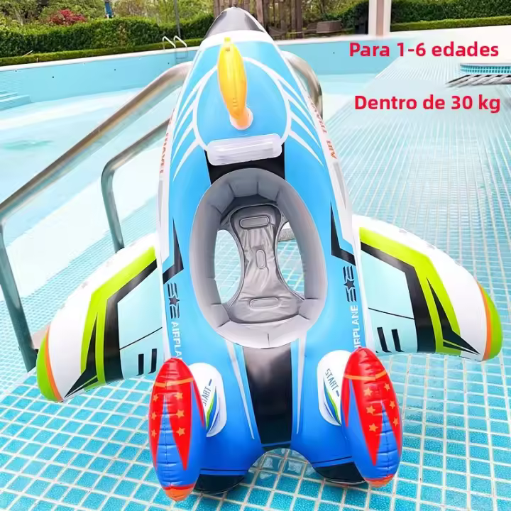 Vástago De Avión Inflable Para Natación Con Asiento Para Bebé Circulo De Natación Flotador Para Niños Piscina Agua - 1