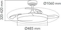 Ventilador LED aspas plegables Arpino Blanco+Madera CCT 3000-4000-6000K, Intensidad Regulable 45W, Silencioso，Variable de frecuencia，42 pulgadas - details 1