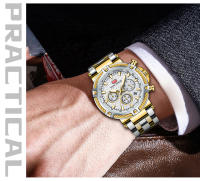 Reloj De Pulsera De Cuarzo MINI FOCUS Para Hombre Con Cronógrafo Y Manos Luminosas Acero Inoxidable Bisel Redondo Resistente Al Agua - details 18