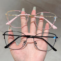 Gafas De Moda Coreana KAMMPT Para Mujer Estilo Retro Ovaladas Con Marco De Metal Bloqueo De Luz Azul Accesorio Decorativo - details 8