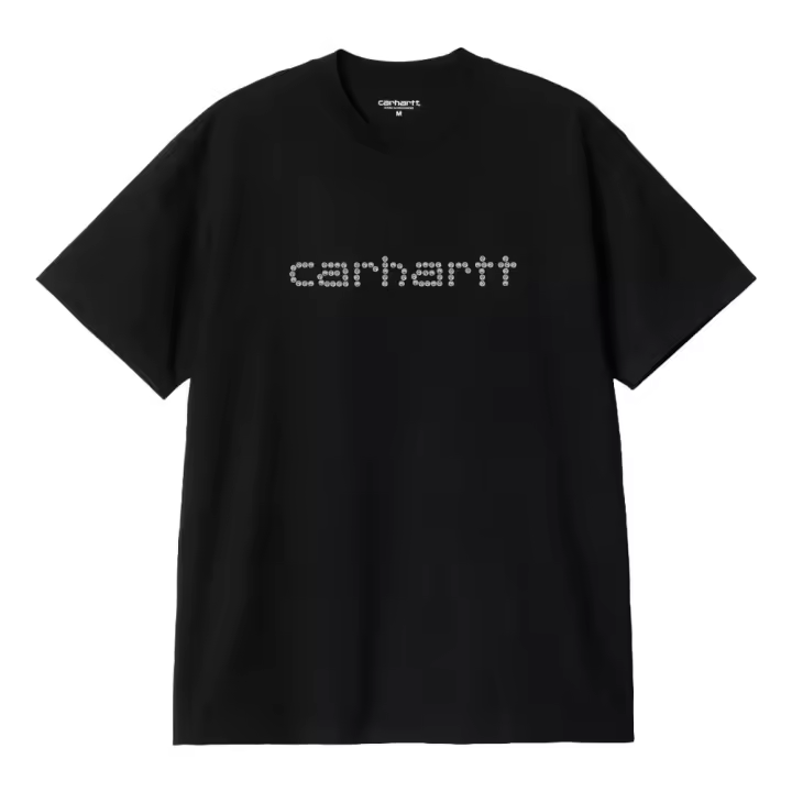 Camiseta Negra Carhartt Rivet Script T-Shirt Black de Algodón con estampado Gráfico - 1