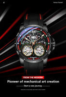 Reloj Mecánico Para Hombre Ailang Con Doble Tourbillon Esqueleto Y Calendario Resistente Al Agua Con Correa De Silicona Luminoso Y Multi-function - details 0