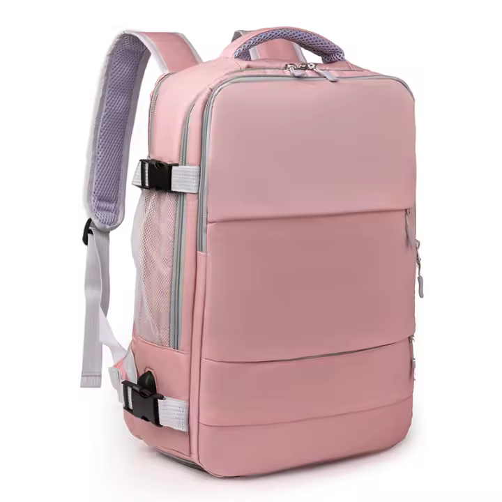 Mochila De Viaje Para Mujer Impermeable Con USB Capacidad Para Laptop Bolsa De Zapatillas Con Correa De Equipaje XA337C - 1
