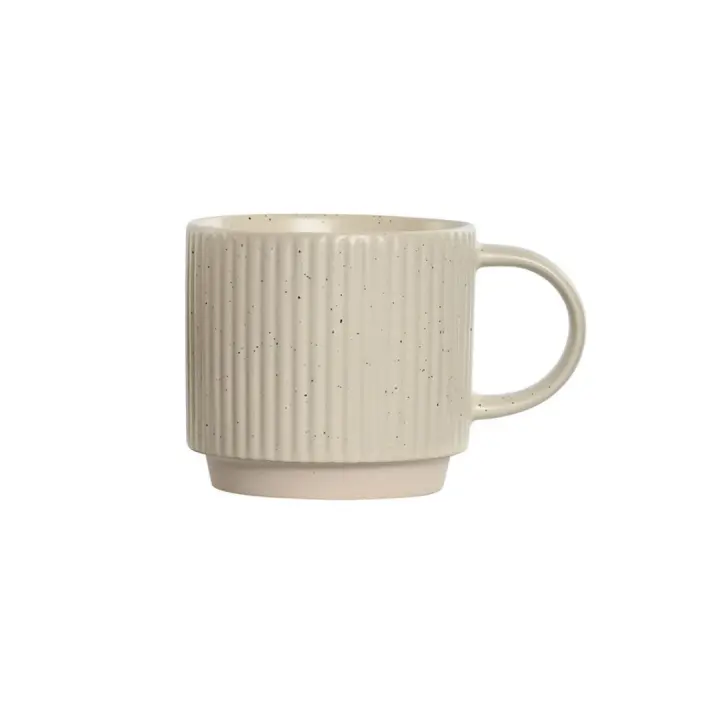 Set de tazas de gres de 340 ml, con dimensiones de 13x9x8.5 cm, con un diseño clásico y duradero. Aptas para café o té, combinan estilo rústico y moderno para cualquier ambiente - 1