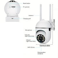 Cámara De Seguridad WiFi 1080P HD Visión Nocturna 2.4G Rotación 360° Antirrobo Monitorización Para Teléfono Cámara Inteligente IP Para Interior Y Exterior - details 2