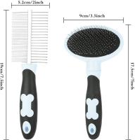 Kit de cepillo y peine para el cuidado de perros, cepillo y peine de doble cara para mascotas (Azul) - details 2