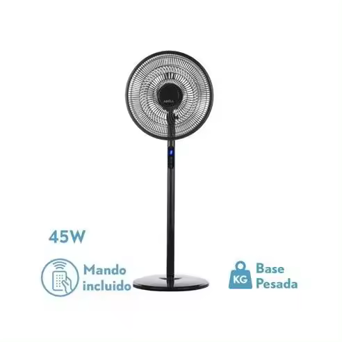 FABRILAMP Ventilador de Pie Icono Negro 45W Oscilante con Control Remoto - 1