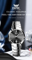 Reloj De Pulsera Para Hombre OPK 8105 Diseño De Diamantes Correa De Acero Inoxidable Resistente Al Agua Con Fecha Y Cuarzo - details 0