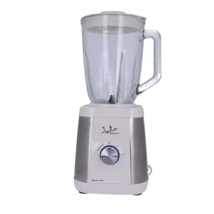 Jata Batidora de Vaso 1300W Capacidad 1,5 l Cuerpo de Acero Inoxidable Cuchilla Dentada de Acero Inox 2 Velocidades y Pulse, Color Blanco/ Acero Inoxidable [Clase de eficiencia energética A] - BT797 - 1